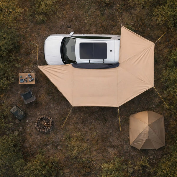 Auvent autoportant 270° Latéral pour Véhicule 6,09 x 2,10 m – UV50+, PU3000 mm Woody's Camp