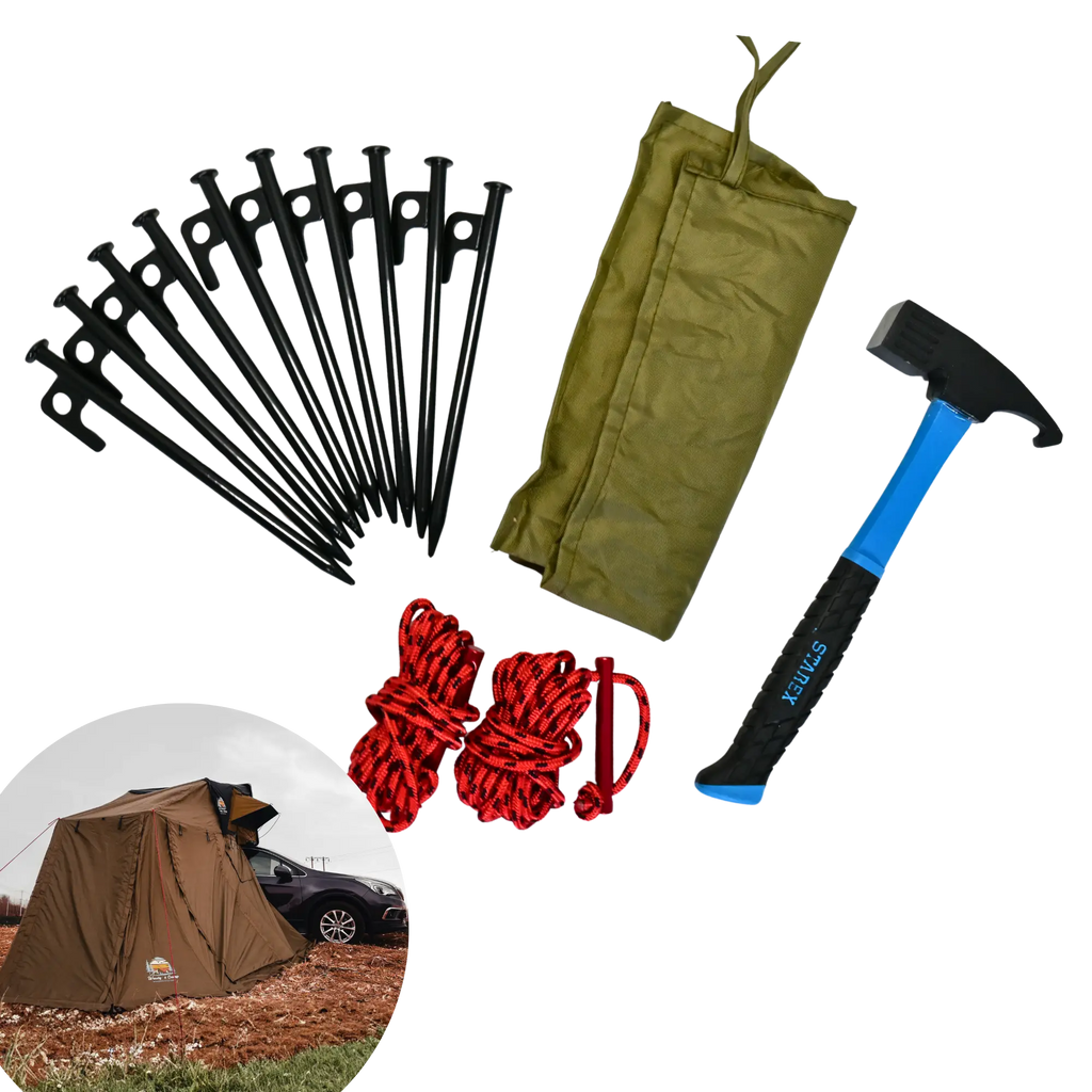 Kit Complet de Fixation pour Annexe de Tente de Toit - Marteau & Sardines Professionnel Woody’s Camp