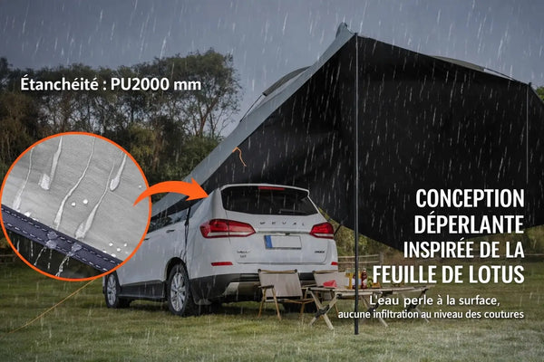 Auvent coffre Voiture 3x2,1 m – Grand Auvent Latéral Woody's Camp