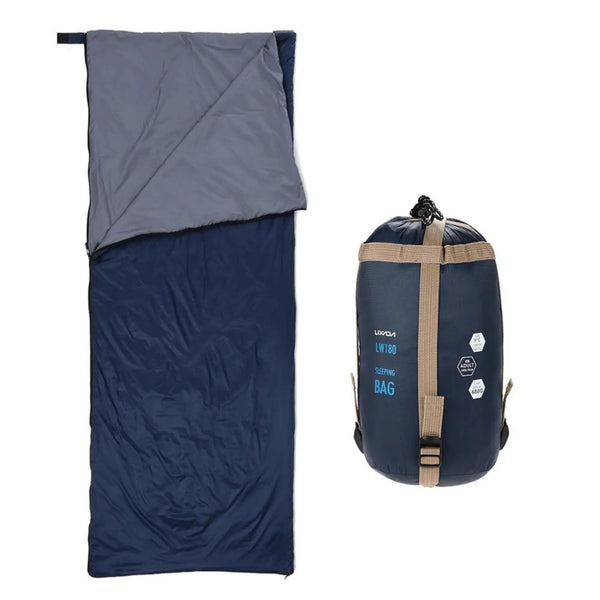 Sac de couchage ultraléger bleu, enveloppant, avec sac de rangement à cordon, taille 190 * 75 cm, idéal pour le camping et la randonnée.